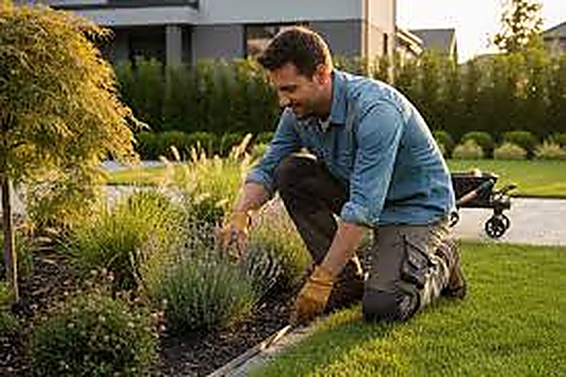 Landscaper managing jobs and invoicing with JobMate